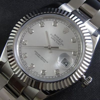 Clone Swiss ETA2836 Rolex Datejust II Silver Dial Mens Watch